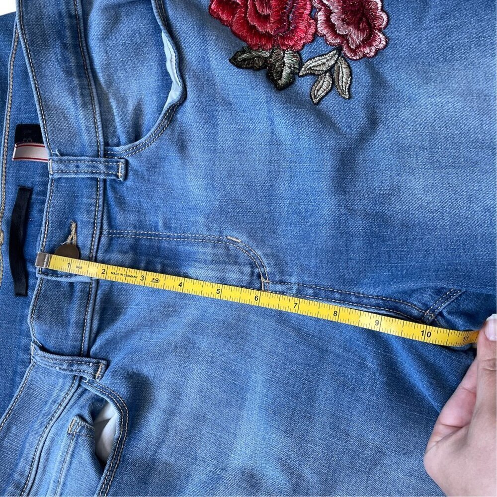 SP Black Label Distressed Floral Embroidered Skinny Jeans SZ 31 - 28” Boho Denim - Picture 5 of 12